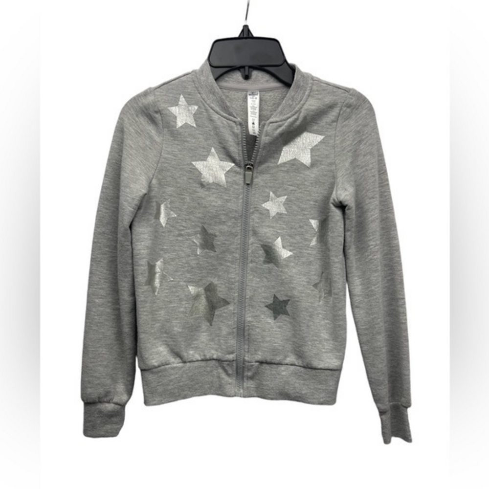 90 Degree by Reflex Gray Star Design Lightweight Jacket Small 7/8 Girl's‎